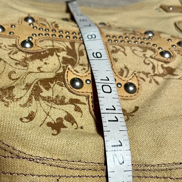 Fossil khaki shoulder/ crossbody bag with studs - Picture 9 of 16